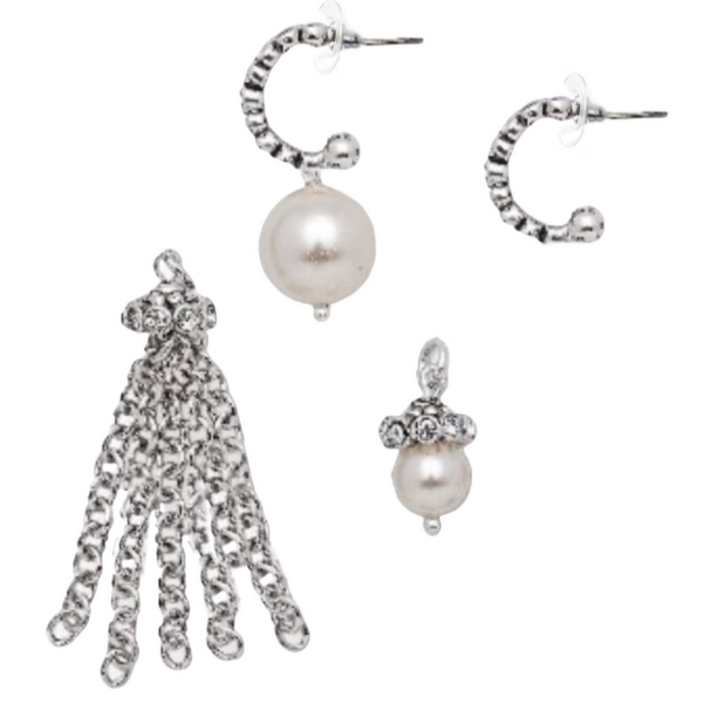 PREMIER DESIGNS • Girl’s Best Friend Four Way Style Earrings Huggie Hoops - Picture 6 of 9